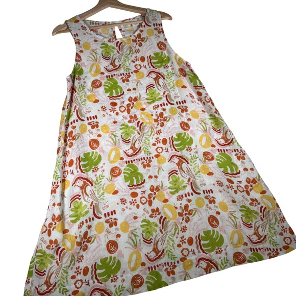 C&C California Dresses & Skirts - C&C California Linen Tropical Floral Bird Shift Dress Womens L | Resort